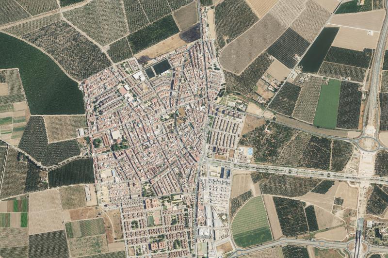 Ortofoto actual del núcleo de La Rinconada