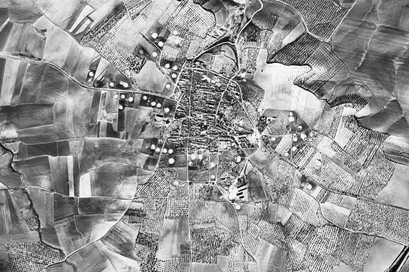 Ortofoto de 1956-1957 del núcleo de Salteras