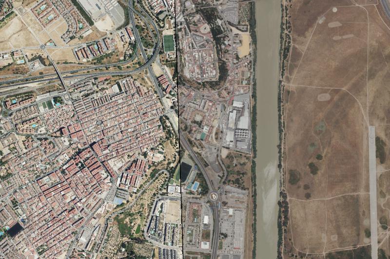 Ortofoto actual del núcleo de San Juan de Aznalfarache