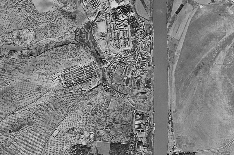 Ortofoto de 1956-1957 del núcleo de San Juan de Aznalfarache