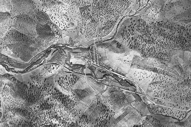 Ortofoto de 1956-1957 del núcleo de San Nicolás del Puerto