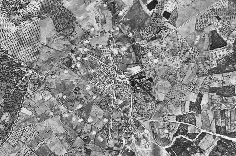 Ortofoto de 1956-1957 del núcleo de Villamanrique de la Condesa