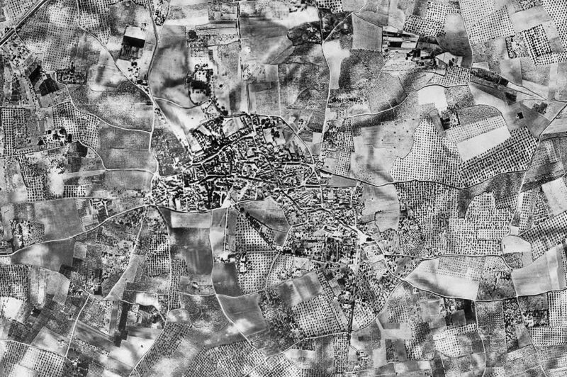 Ortofoto de 1956-1957 del núcleo de Villanueva del Ariscal