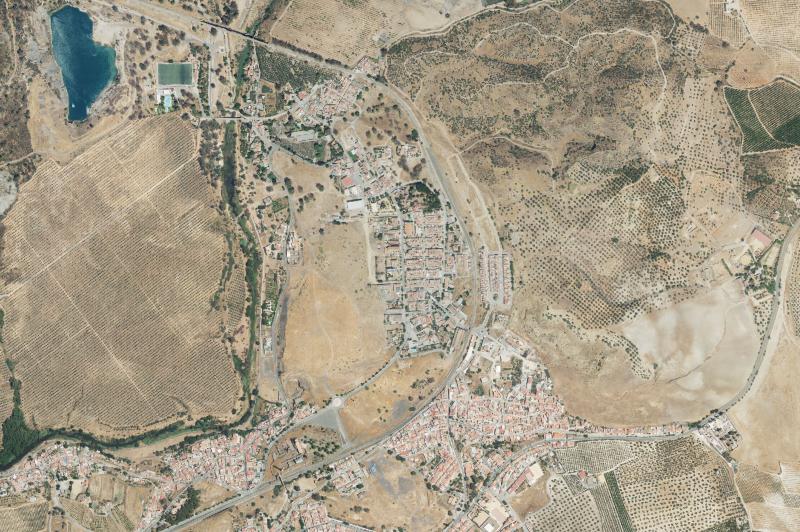 Ortofoto actual del núcleo de Villanueva del Río y Minas