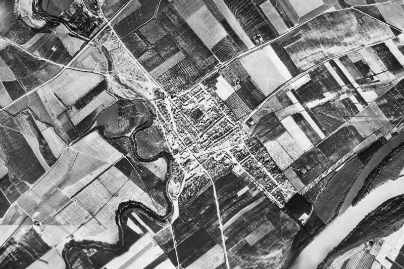 Ortofoto de 1956-1957 del núcleo de Villaverde del Río