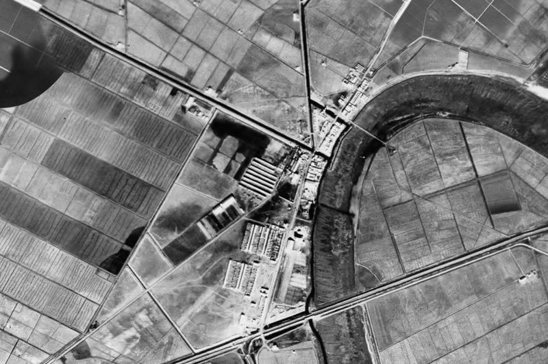 Ortofoto de 1956-1957 del núcleo de Isla Mayor