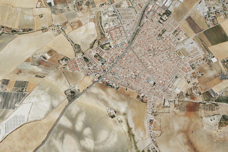 Ortofoto actual del núcleo de El Cuervo de Sevilla