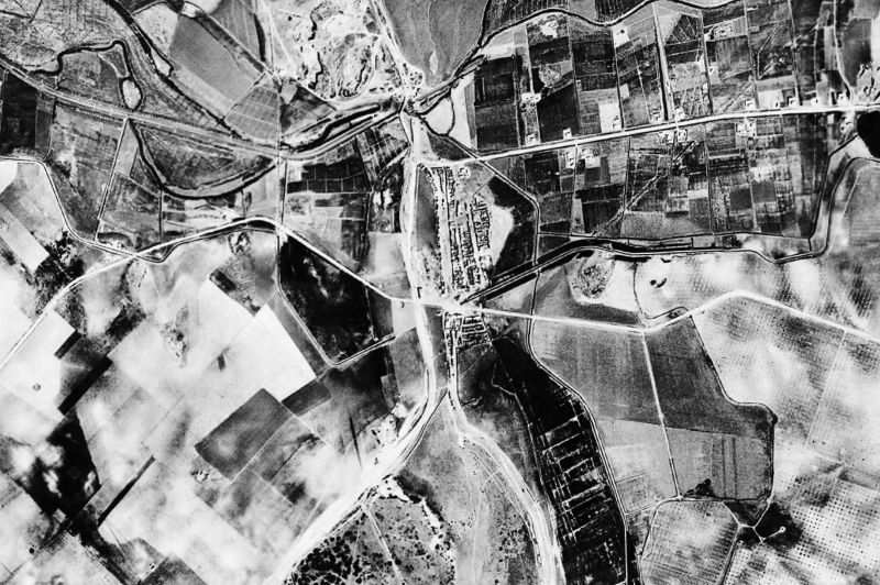 Ortofoto de 1956-1957 del núcleo de El Palmar de Troya