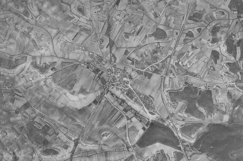 Ortofoto de 1956-1957 del núcleo de Adradas