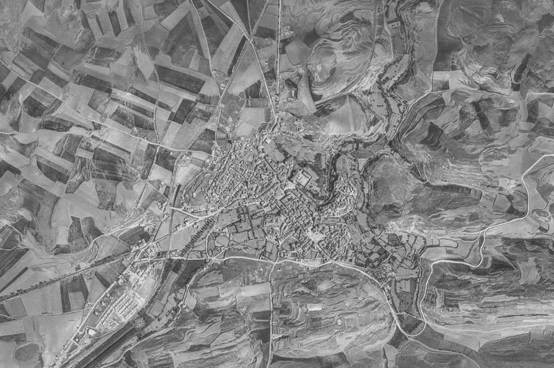 Ortofoto de 1956-1957 del núcleo de Ágreda