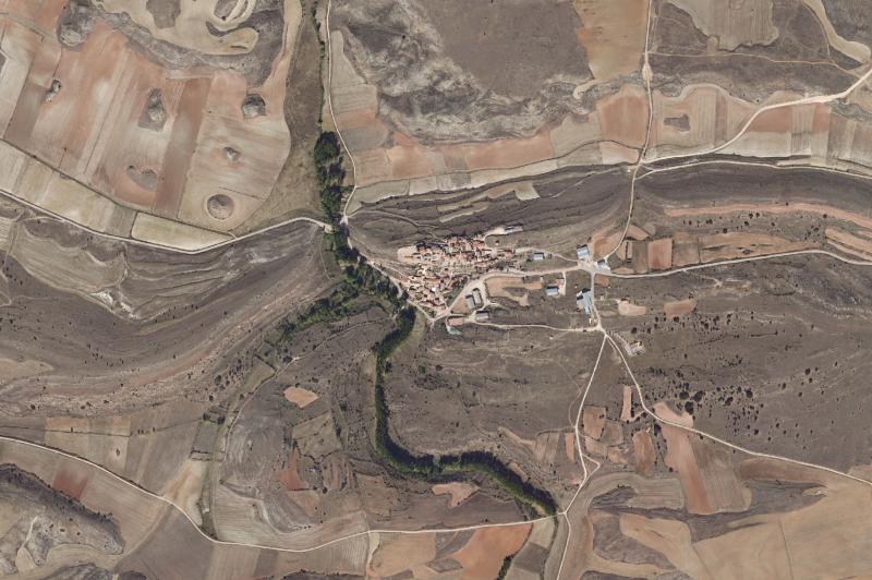 Ortofoto actual del núcleo de Alcubilla de las Peñas