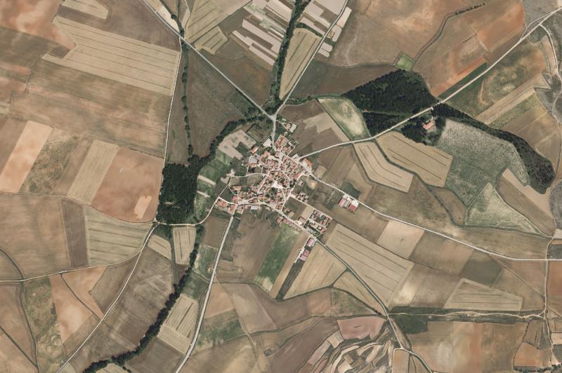 Ortofoto actual del núcleo de Almajano