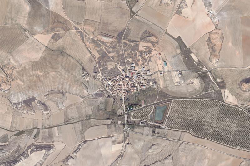 Ortofoto actual del núcleo de Almaluez