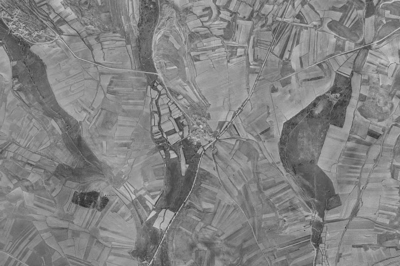 Ortofoto de 1956-1957 del núcleo de Ausejo de la Sierra