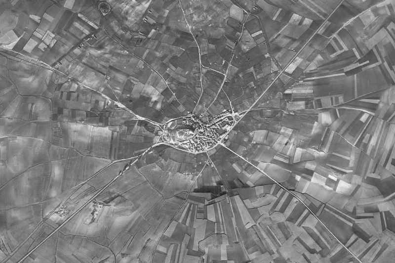 Ortofoto de 1956-1957 del núcleo de Baraona