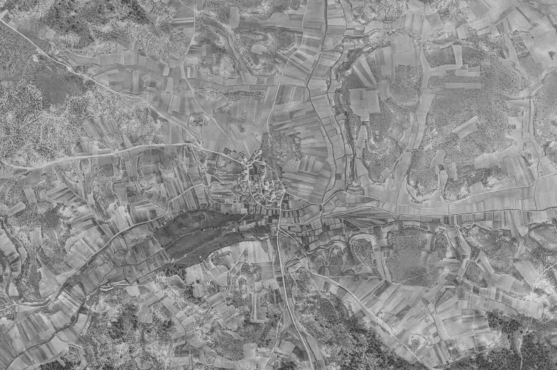 Ortofoto de 1956-1957 del núcleo de Bayubas de Arriba