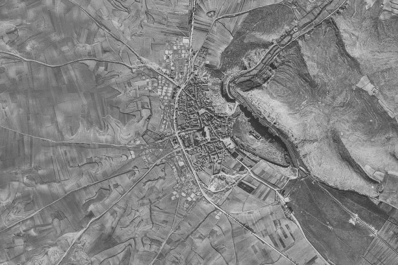 Ortofoto de 1956-1957 del núcleo de Berlanga de Duero