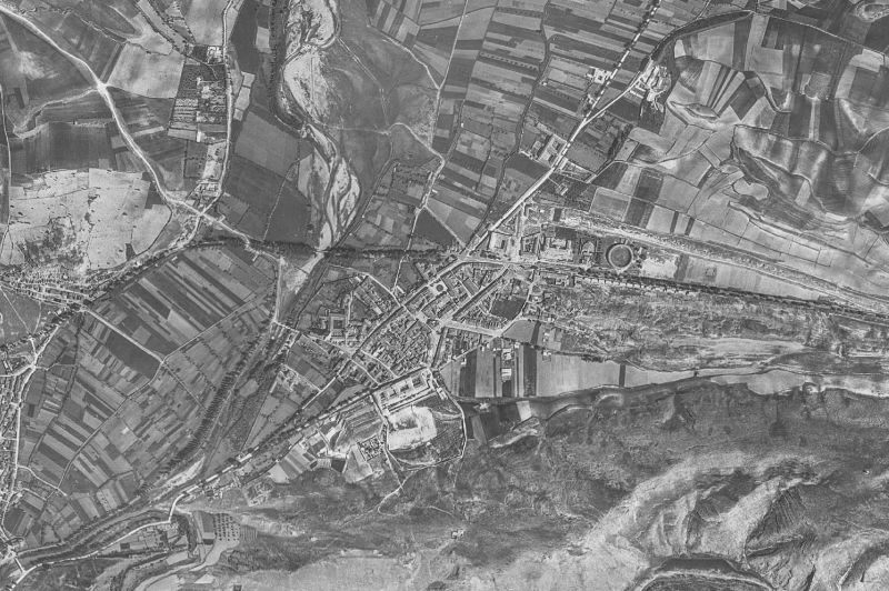 Ortofoto de 1956-1957 del núcleo de Burgo de Osma-Ciudad de Osma