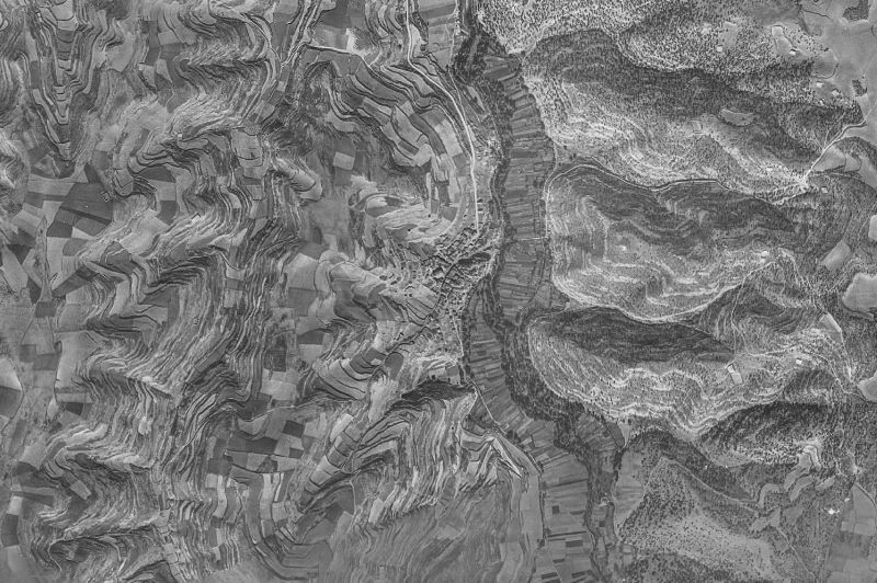 Ortofoto de 1956-1957 del núcleo de Carrascosa de Abajo