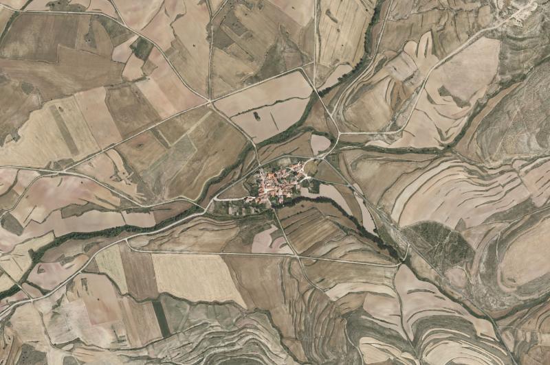 Ortofoto actual del núcleo de Carrascosa de la Sierra