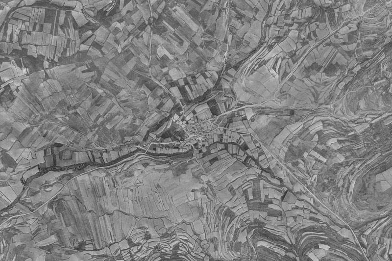 Ortofoto de 1956-1957 del núcleo de Carrascosa de la Sierra