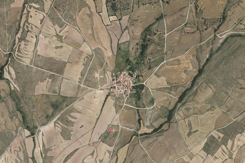 Ortofoto actual del núcleo de Castilfrío de la Sierra