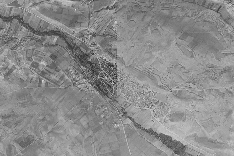 Ortofoto de 1956-1957 del núcleo de Fuentelmonge