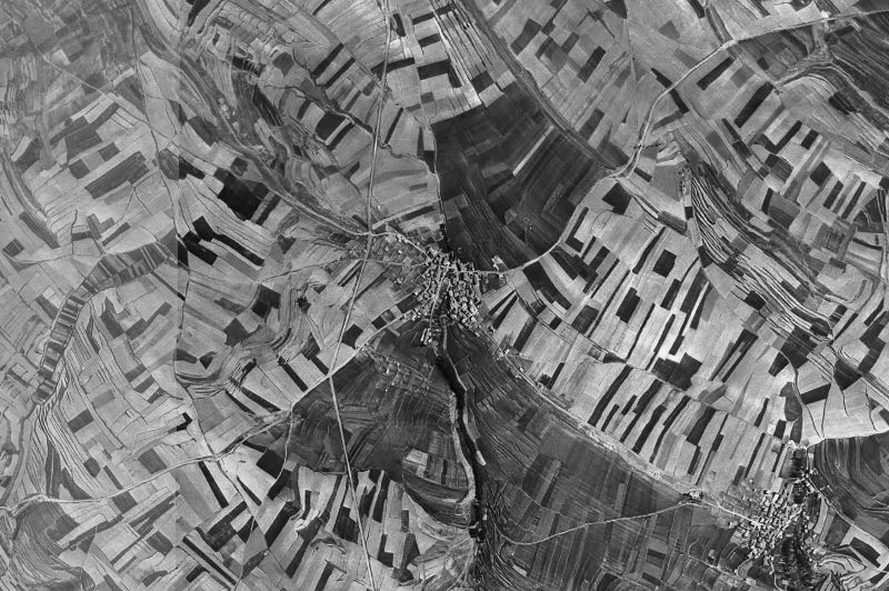 Ortofoto de 1956-1957 del núcleo de Fuentes de Magaña
