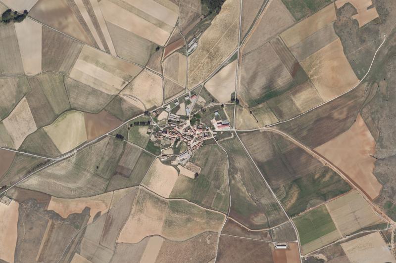 Ortofoto actual del núcleo de Hinojosa del Campo