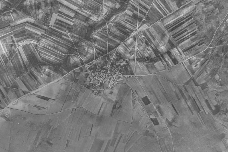 Ortofoto de 1956-1957 del núcleo de Hinojosa del Campo
