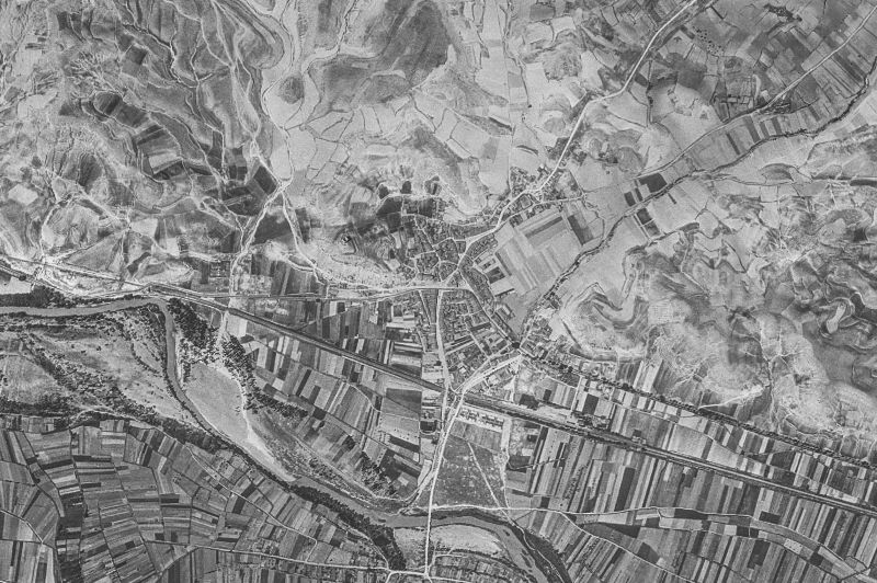 Ortofoto de 1956-1957 del núcleo de Langa de Duero