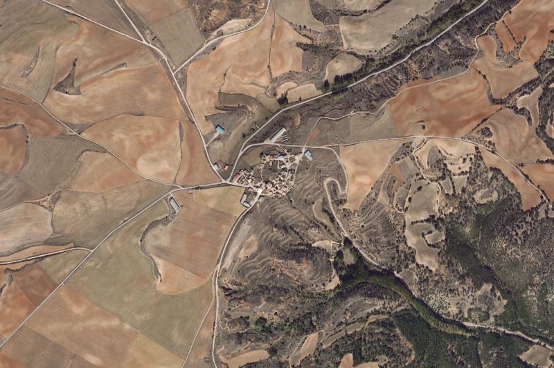Ortofoto actual del núcleo de Maján