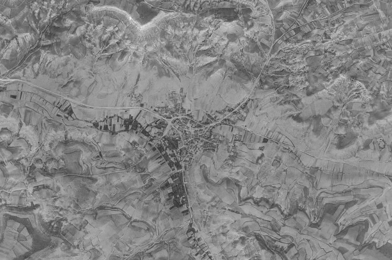 Ortofoto de 1956-1957 del núcleo de Miño de San Esteban