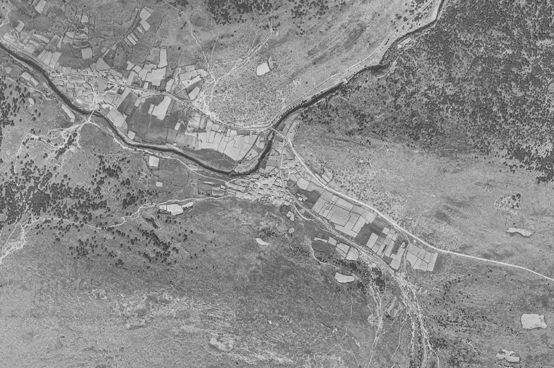 Ortofoto de 1956-1957 del núcleo de Molinos de Duero