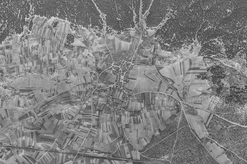 Ortofoto de 1956-1957 del núcleo de Quintanas de Gormaz