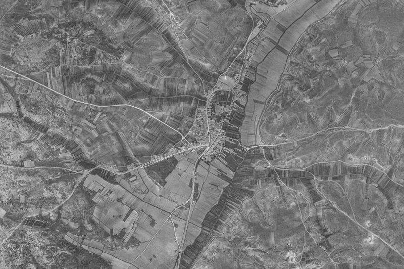 Ortofoto de 1956-1957 del núcleo de Rioseco de Soria
