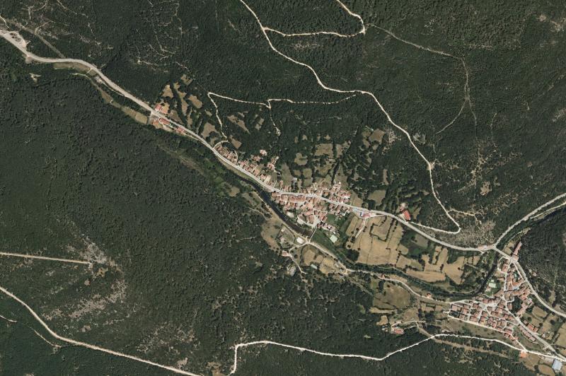 Ortofoto actual del núcleo de Salduero