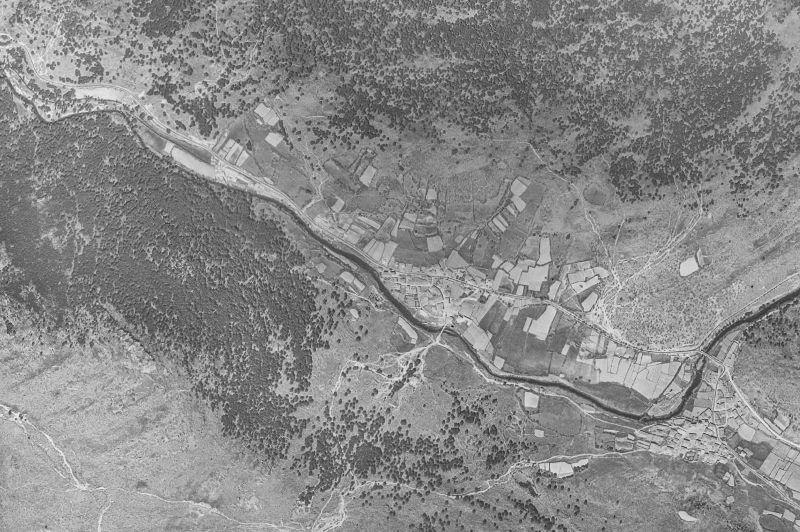Ortofoto de 1956-1957 del núcleo de Salduero