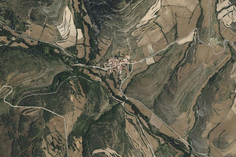 Ortofoto actual del núcleo de Santa Cruz de Yanguas