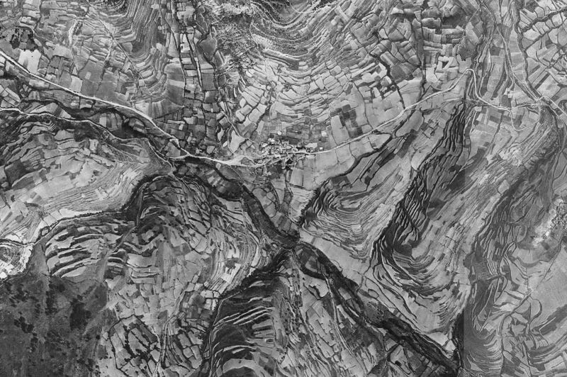Ortofoto de 1956-1957 del núcleo de Santa Cruz de Yanguas
