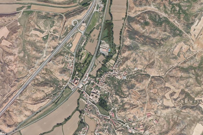Ortofoto actual del núcleo de Santa María de Huerta