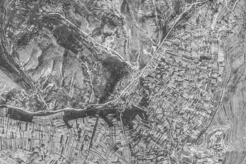 Ortofoto de 1956-1957 del núcleo de Santa María de las Hoyas