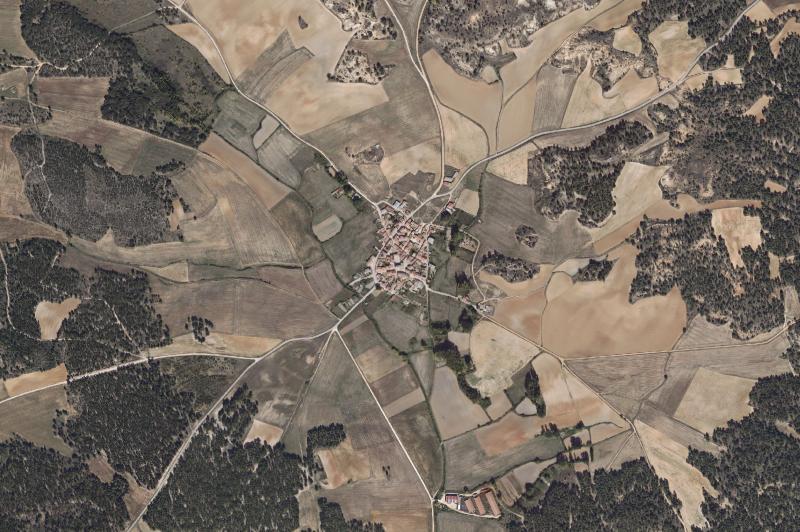 Ortofoto actual del núcleo de Tajueco