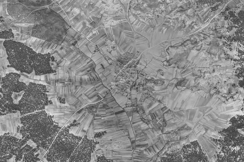 Ortofoto de 1956-1957 del núcleo de Tajueco