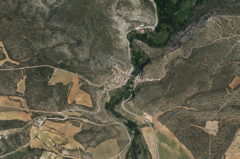 Ortofoto actual del núcleo de Ucero