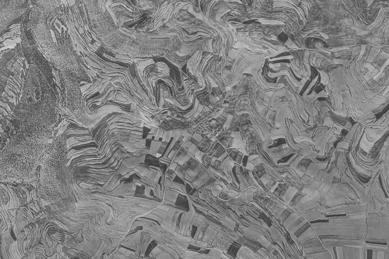 Ortofoto de 1956-1957 del núcleo de Valdelagua del Cerro