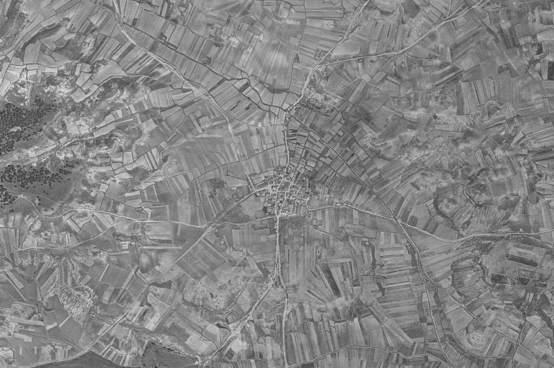 Ortofoto de 1956-1957 del núcleo de Valderrodilla