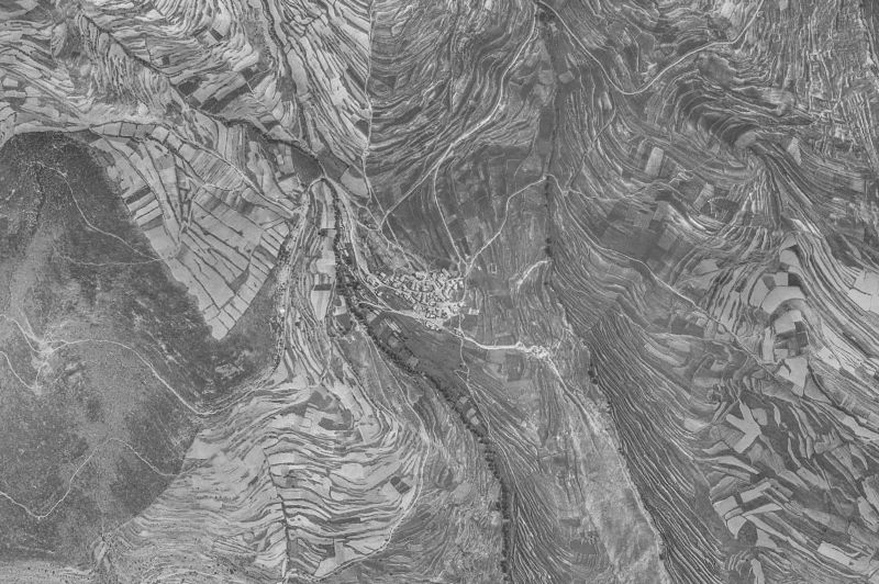 Ortofoto de 1956-1957 del núcleo de Valtajeros