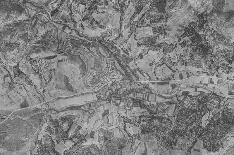 Ortofoto de 1956-1957 del núcleo de Velilla de los Ajos