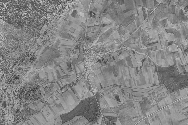Ortofoto de 1956-1957 del núcleo de Viana de Duero